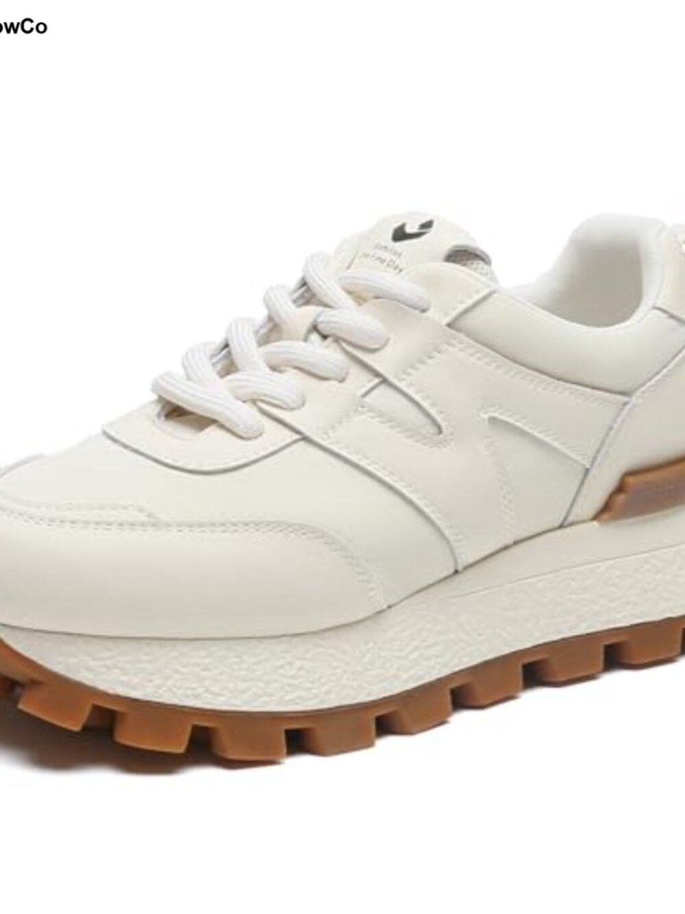 Somiliss Women Platform Chunky Sneakers Lace-up Walking Shoes